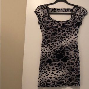 Charlotte Russe B&W Leopard Print Mini Dress